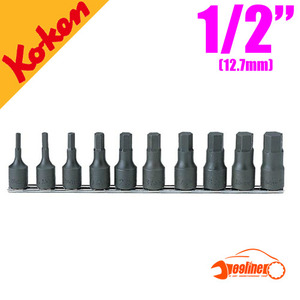 KOKEN(코켄) 1/2인치 임팩육각비트소켓세트(인치) RS4012A/10-L60 육각렌치 복스알
