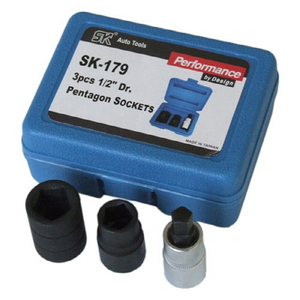 1/2인치 5각 소켓 세트 3PCS (브레이크 켈리퍼 소켓 세트) (10mm, 14mm, 19mm) 5각복스알 SK-179