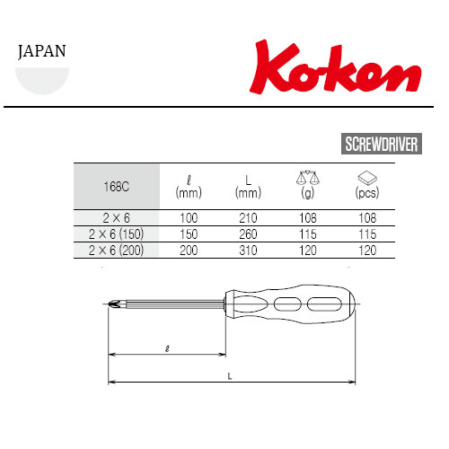 KOKEN(코켄) 양용드라이버 168C 100mm,150mm,200mm